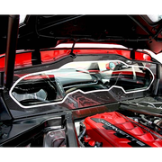 C8 Corvette Coupe Rear Window Carbon Fiber Frame W/Stainless Steel Trim