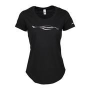 C8 Corvette Z06 Ladies Foil Gesture T-Shirt : Black