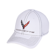 C8 Corvette Accent Stitch Hat : White