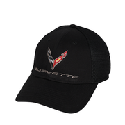 C8 Corvette Mesh Flexfit Hat : Black