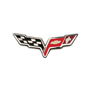 C6 Corvette Cross Flags Lapel Pin 7/8˝ - Chrome
