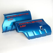 Corvette Fuel Rail Covers - 6 Speed Manual/Dry Sump - Jet Stream Blue : 2008-2013 C6 LS3 Grand Sport