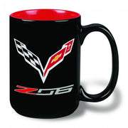 C7 Corvette Z06 Crossed Flags Coffee Mug - Black/Red : Z06