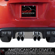 Corvette Exhaust Port Filler Panel - Polished Stainless Steel for Corsa Quad Exhaust : 2005-2013 C6