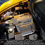 Corvette Plenum Cover Low Profile - Perforated Stainless Steel (Illuminated) : 2005-2013 C6 & 2010-2013 Grand Sport