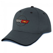 Corvette - Heritage Hat/Cap - Gray/Black - Embroidered : 1984-1996 C4