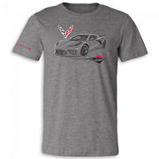 C8 Corvette Graphic Sports Car Tee : Gray