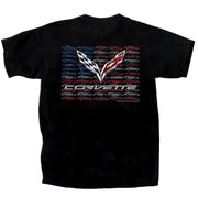 Corvette American Flag Tee Shirt - Black : C7