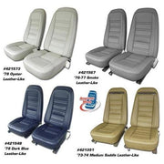 Corvette Leather Like Seat Covers. Charcoal 2-Bolster: 1982