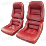 Corvette Mounted Leather Like Seat Covers. Red 2-Bolster: 1982