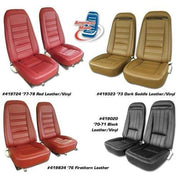 Corvette Leather Seat Covers. Royal Blue Leather/Vinyl Original: 1971