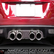 Corvette Exhaust Port Filler Panel - Perforated Stainless Steel for B&B Route 66 Quad 4" Round Tips : 2005-2013 C6