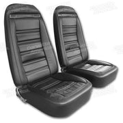 Corvette Leather Like Seat Covers. Black: 1972-1974