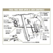 Corvette Door Lock Mechanism-Bellcrank Rod.: 1956-1962