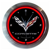 Corvette Clock - 15" Neon Wall Clock with C7 Emblem