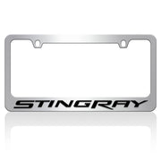 Corvette Stingray Black Script on Chrome License Plate Frame : C7 Stingray, Z51