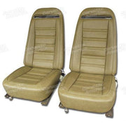 Corvette Leather Like Seat Covers. Medium Saddle: 1973-1974