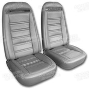 Corvette Leather Seat Covers. Silver Leather/Vinyl Original: 1975