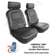 Corvette Driver Leather Seat Covers. Black: 1967