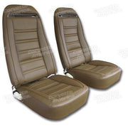 Corvette Leather Seat Covers. Dark Saddle 100%-Leather: 1972