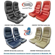 Corvette Mounted Leather Like Seat Covers. Dark Blue 4-Bolster: 1982