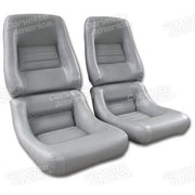 Corvette Mounted Leather Seat Covers. Gray Lthr/Vinyl Original 4-Bolster: 1982