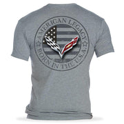 C7 Corvette Born in the USA American Legacy T-shirt : Gray
