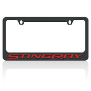 Corvette Stingray Red Script on Black License Plate Frame : C7 Stingray, Z51