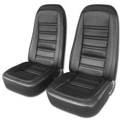 Corvette Leather Like Seat Covers. Black: 1976-1978