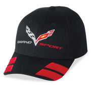 Corvette Logo Flag w/Stripe Hat/Cap - Black : C7 Grand Sport