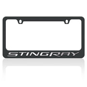 Corvette Stingray Mirror Script on Black License Plate Frame : C7 Stingray, Z51