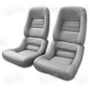 Corvette Mounted Leather Seat Covers. Gray 100%-Leather 4-Bolster: 1982