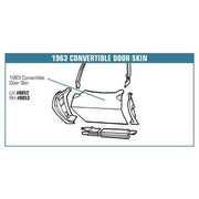 Corvette Door Skin. Outer Convertible LH: 1963-1964