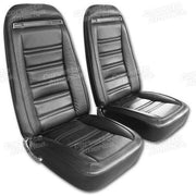 Corvette Driver Leather Seat Covers. Black 100%-Leather: 1975