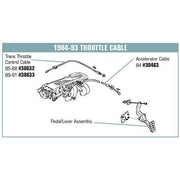 Corvette Accelerator Cable. To Pedal & Cruise Sensor: 1994