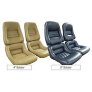 Corvette Mounted Leather Seat Covers. Silver 100%-Leather 2-Bolster: 1981
