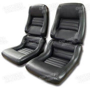 Corvette Mounted Leathr Seat Covers. Charcoal Lthr/Vnyl Original 2-Bolstr: 1982