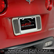Corvette License Plate Frame - Laser Mesh Stainless Steel : 2005-2013 all