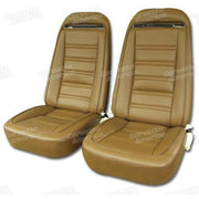 Corvette Leather Seat Covers. Dark Saddle Leather/Vinyl Original: 1973