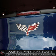 Corvette C6 Emblem Trim Ring Polished 2 Pc. Set : 2005-2013 C6,Z06,ZR1, Grand Sport