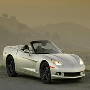 2005 C6 5-Spoke Corvette GM Wheel Exchange (Set): Semi-Gloss (Satin Finish) Black Powder Coat 18x8.5/19x10