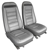 Corvette Leather Seat Covers. Silver 100%-Leather: 1975