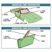 Corvette Weatherstrip Kit. Body Convertible 8 Piece - USA: 1963-1967