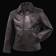 Corvette Jacket - Women's Leather Lambskin Jacket with C6 Logo