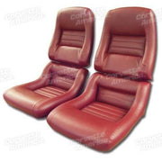 Corvette Mounted Leather Seat Covers. Red Lthr/Vinyl Original 2-Bolster: 1982