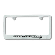 C7 Corvette Stingray Chrome License Plate Frame w/Stingray Script & Fish Logo