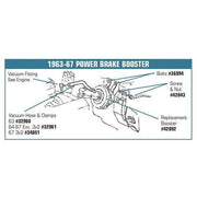 Corvette Power Brake Booster. Replacement - With Master Cylinder: 1963