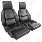 Corvette Mounted Driver Leather Seat Covers. Black Standard: 1984-1988