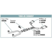 Corvette Exhaust System Dual W/Dual Tip Muffler Eliminators: 1984-1991