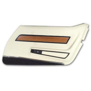 Corvette Door Panel. White Deluxe With Black Carpet And Teak Insert RH: 1976